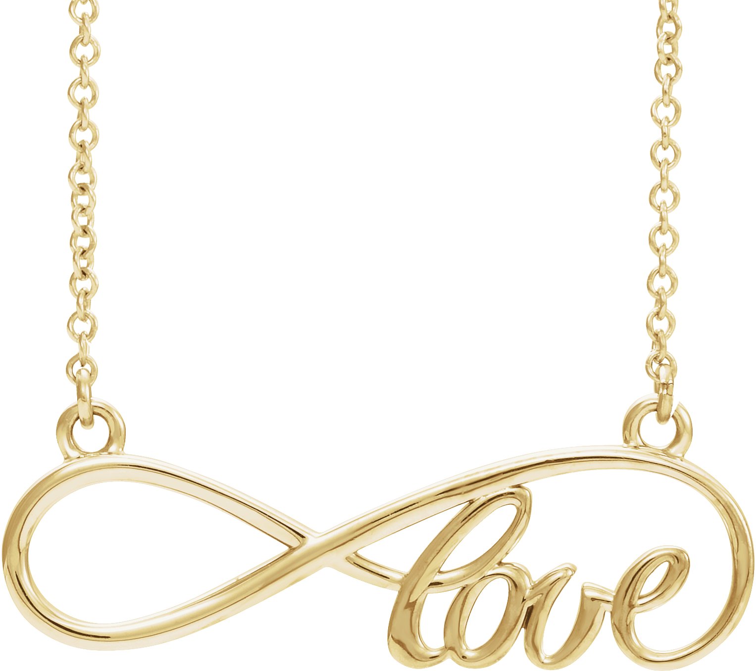 14K Yellow 27.5x8.4 mm Infinity-Inspired Love 17" Necklace