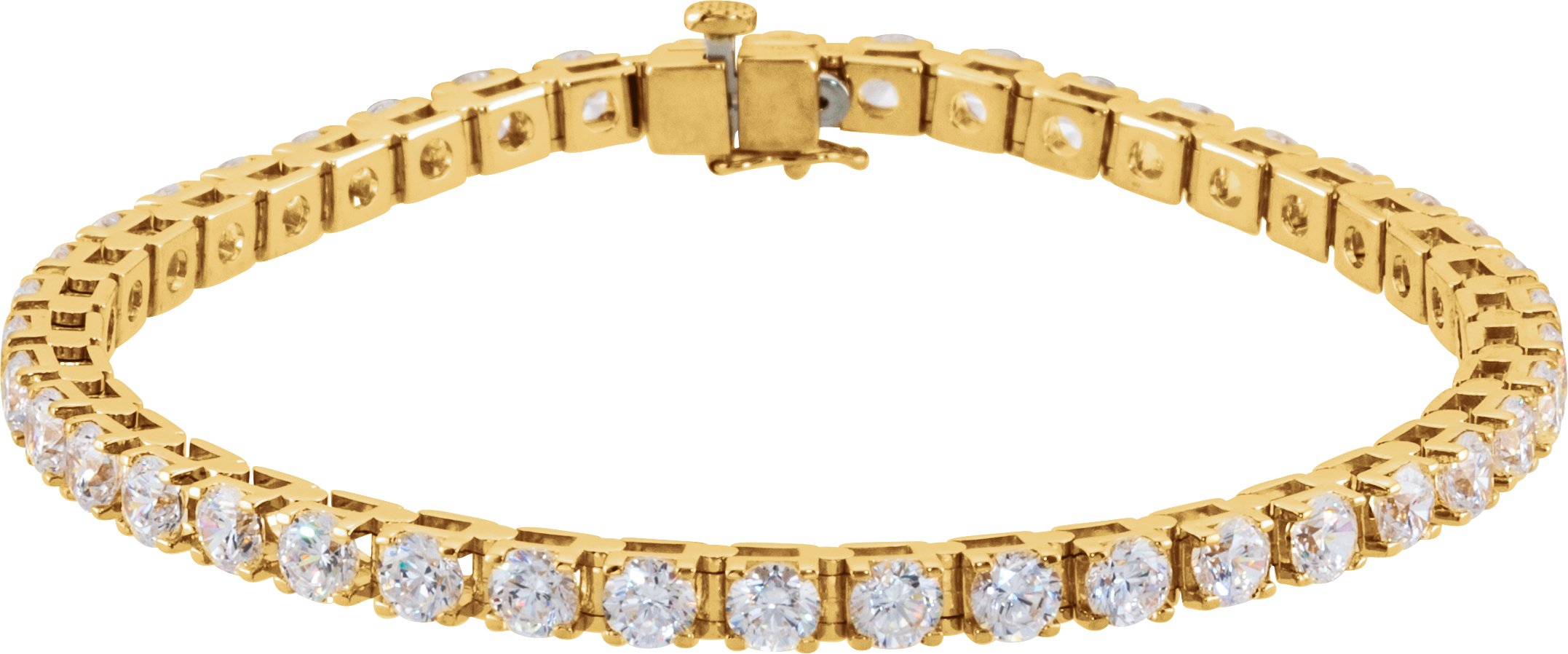 14K Yellow Imitation White Cubic Zirconia Line Bracelet