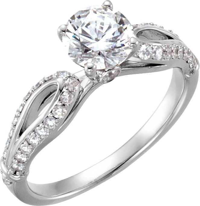 10K White 1 1/8 CTW Diamond Engagement Ring