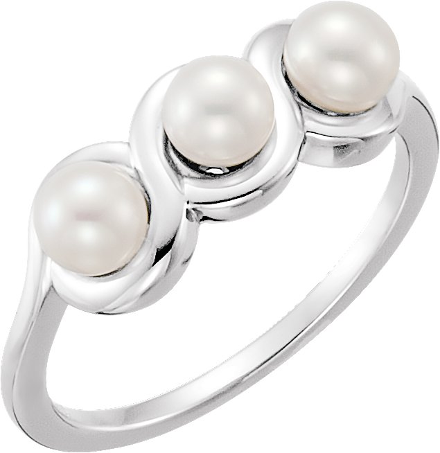 Three-Stone Pearl Ring