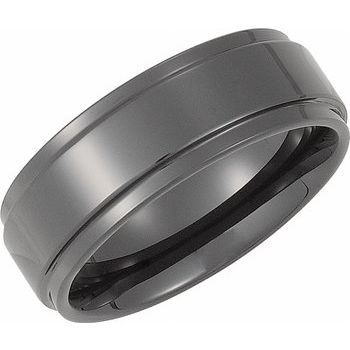 Ceramic Couture 8 mm Comfort Fit Ridged Band Size 6.5 Ref 2982885