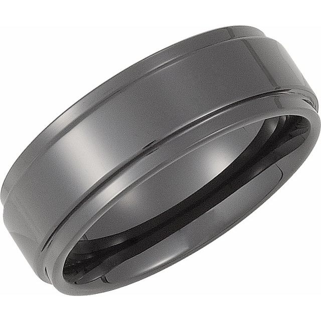 Ceramic Couture™ 8 mm Comfort-Fit Ridged Band Size 12.5