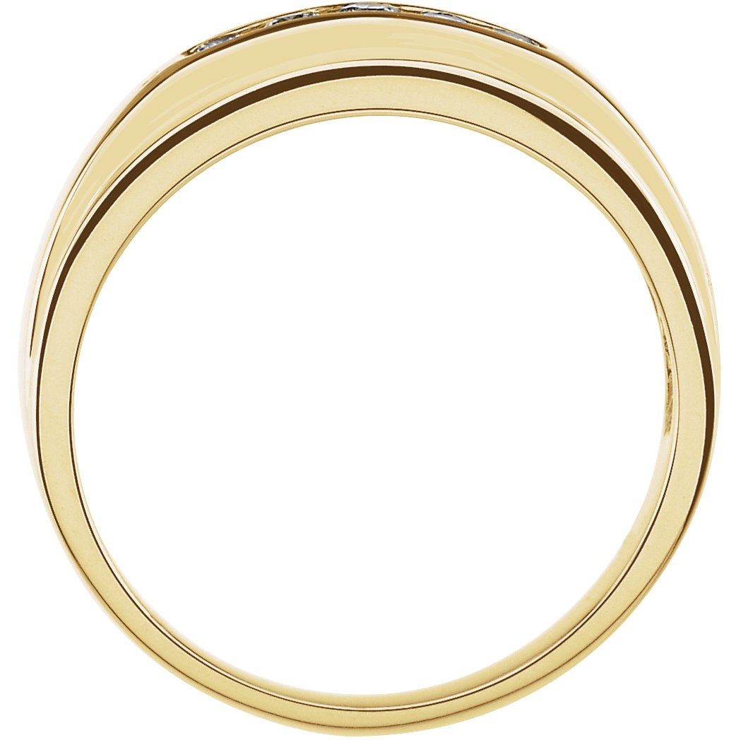 Alternative view of 1/3 CTW Natural Diamond Channel-Set Band – 14K Yellow Gold