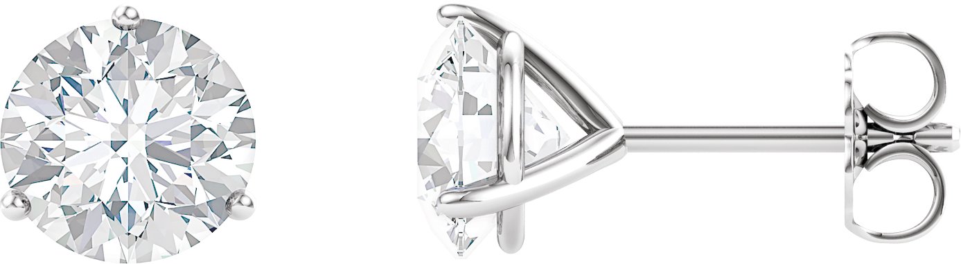 Round 3-Prong Charles & Colvard Moissanite® Stud Earrings