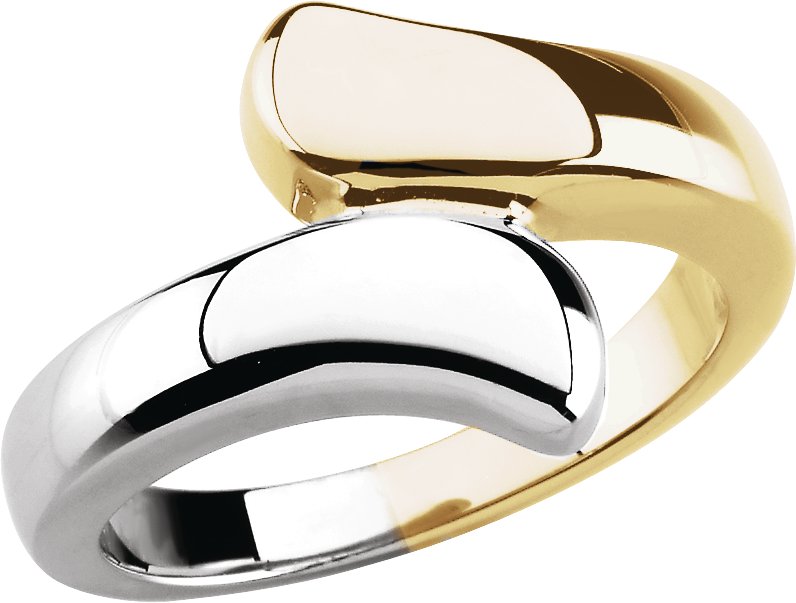 14K Yellow/White Bypass Ring