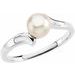 14K White Pearl Ring