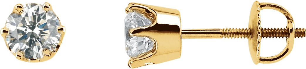 Round 6-Prong Stud Earrings