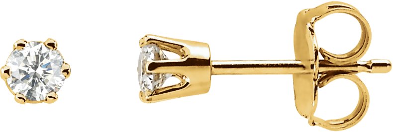 14K White 1/4 CT Natural Diamond Earring