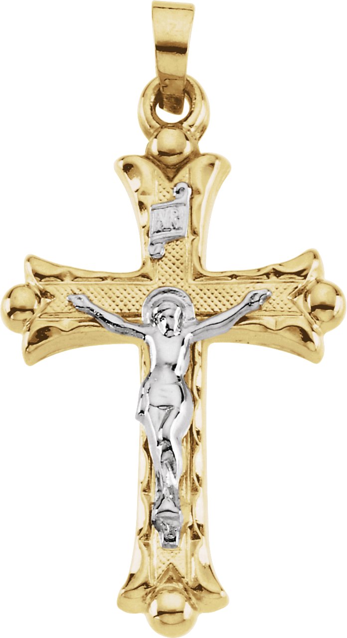 Two Tone Hollow Crucifix Pendant Ref 994523