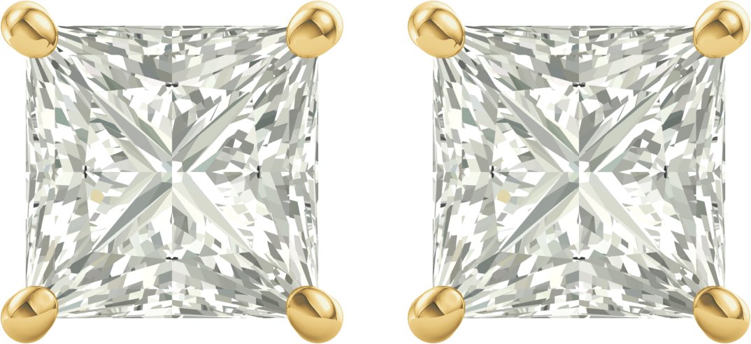 Square Light Wire Basket Moissanite Earrings 6mm 2.5 CTW Ref 578964