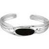 Sterling Silver Onyx Hinged Cuff Bracelet Ref. 3044527