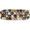 Sterling Silver Freshwater Cultured Multi Colored Pearl 3 Row Stretch Bracelet Ref. 891975