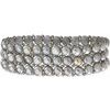 Sterling Silver Freshwater Cultured Grey Pearl 3 Row Stretch Bracelet Ref. 891821