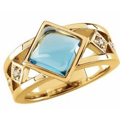Bezel-Set  Ring Mounting for Princess - Cut Gemstone