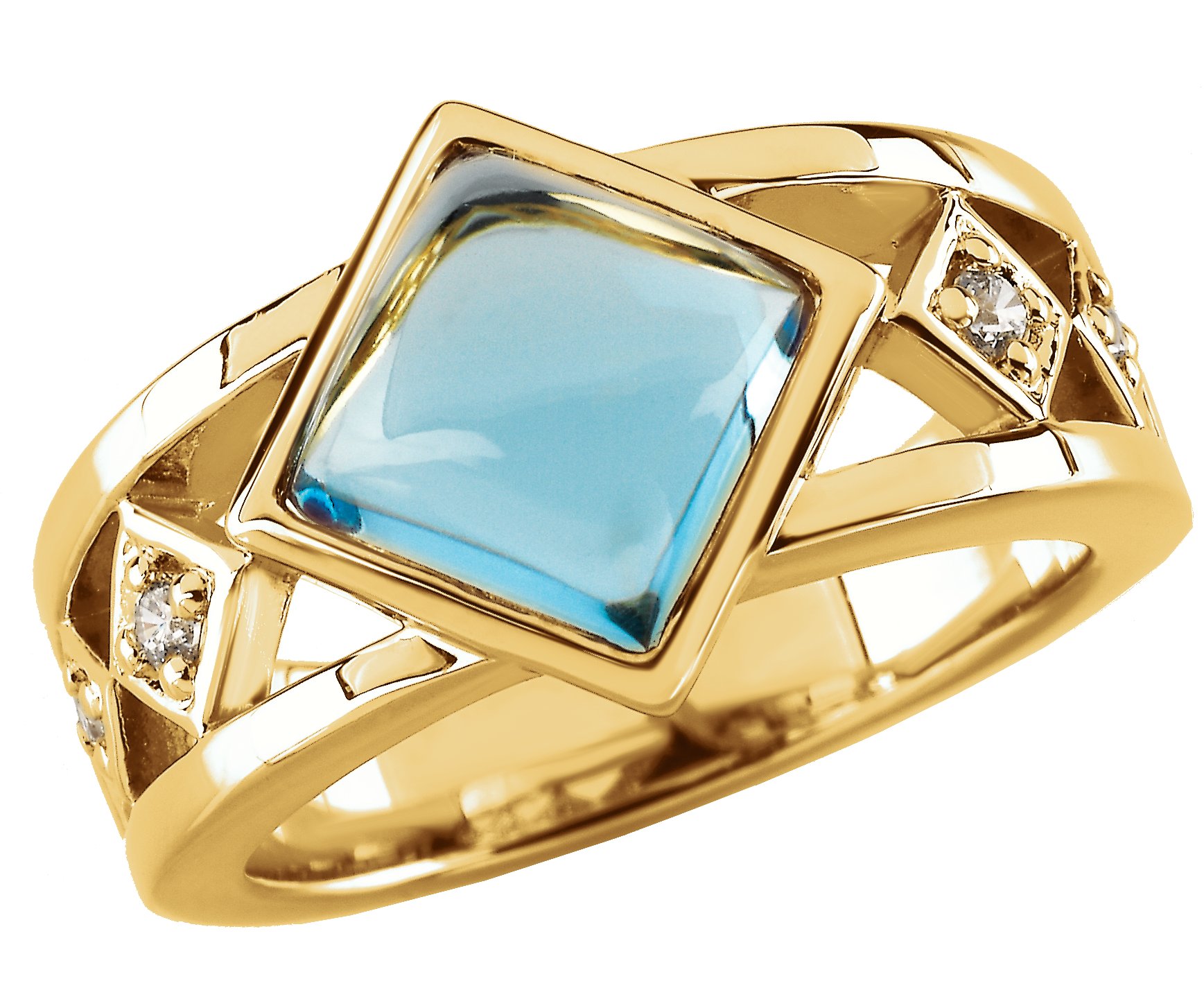 Bezel-Set  Ring Mounting for Princess - Cut Gemstone