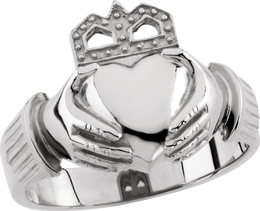 Platinum Gents Claddagh Ring 15 x 11mm Ref 323850