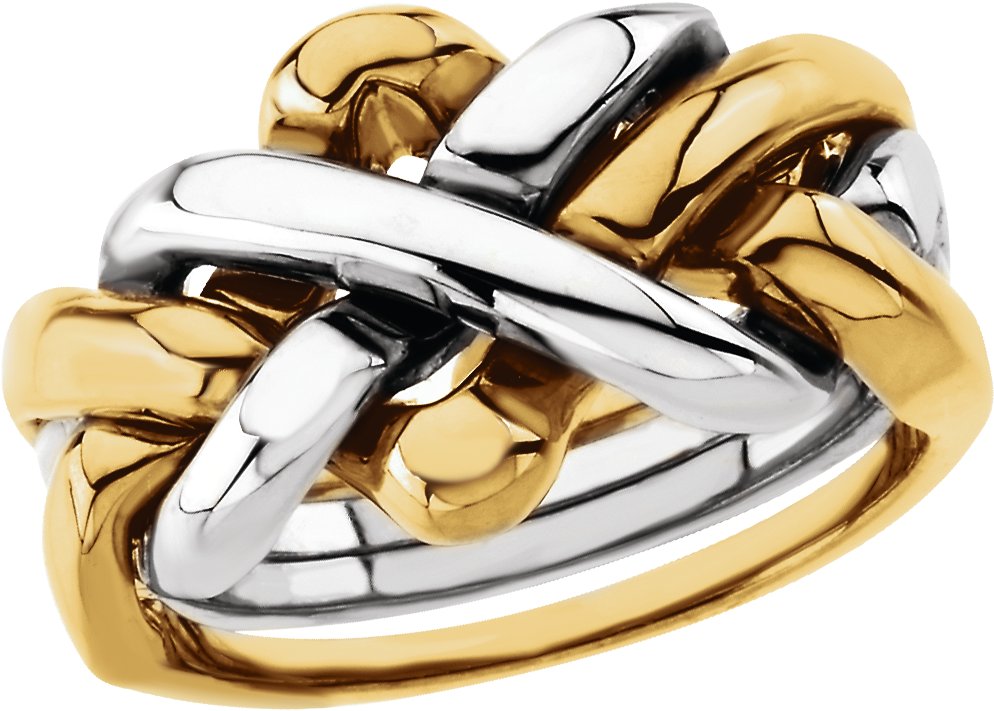 18KTT Duo Gents Four Piece Puzzle Ring Ref 180683