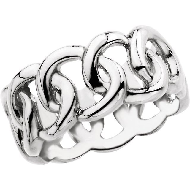 Continuum Sterling Silver 9.5 mm Link Design Band