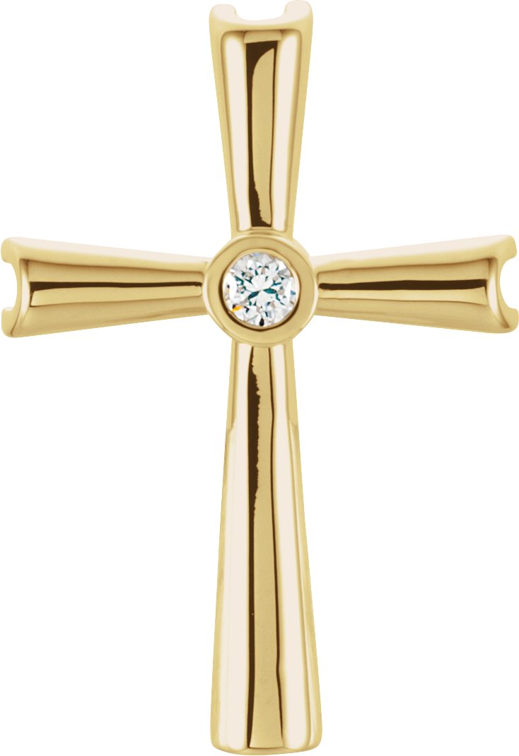 14K Yellow .04 CTW Natural Diamond Cross Pendant