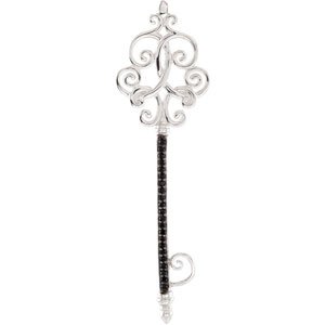 Sterling Silver Black Spinel Key Pendant Ref. 3149947