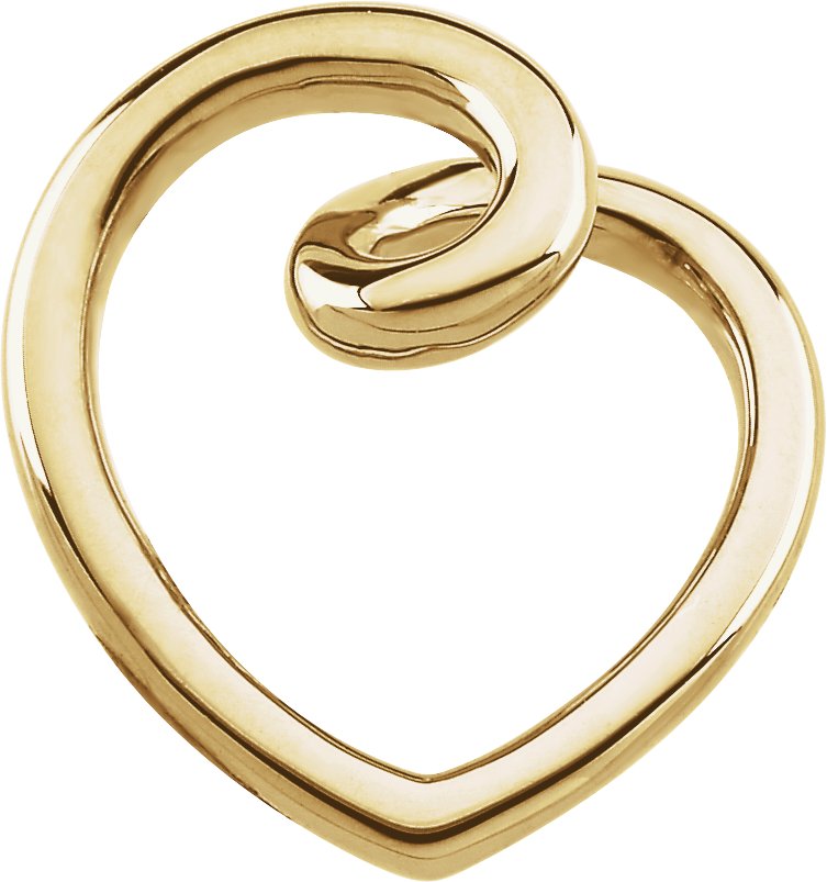 14K Yellow Heart Slide Pendant