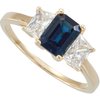 Blue Sapphire and Diamond Accented 3 Stone Ring Ref 3147525