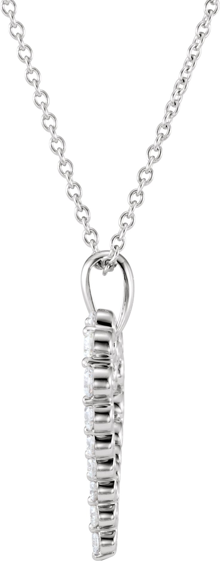 14K White 1 CTW Natural Diamond Heart 18 Necklace