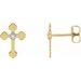 14K Yellow/White .01 CTW Natural Diamond Cross Earrings