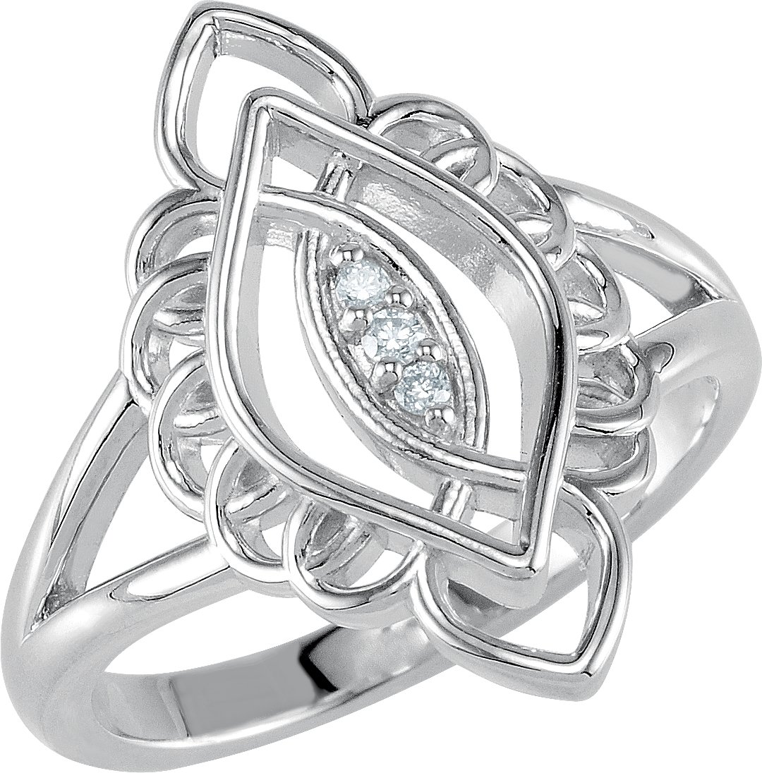 .04 CTW Natural Diamond Filigree Ring