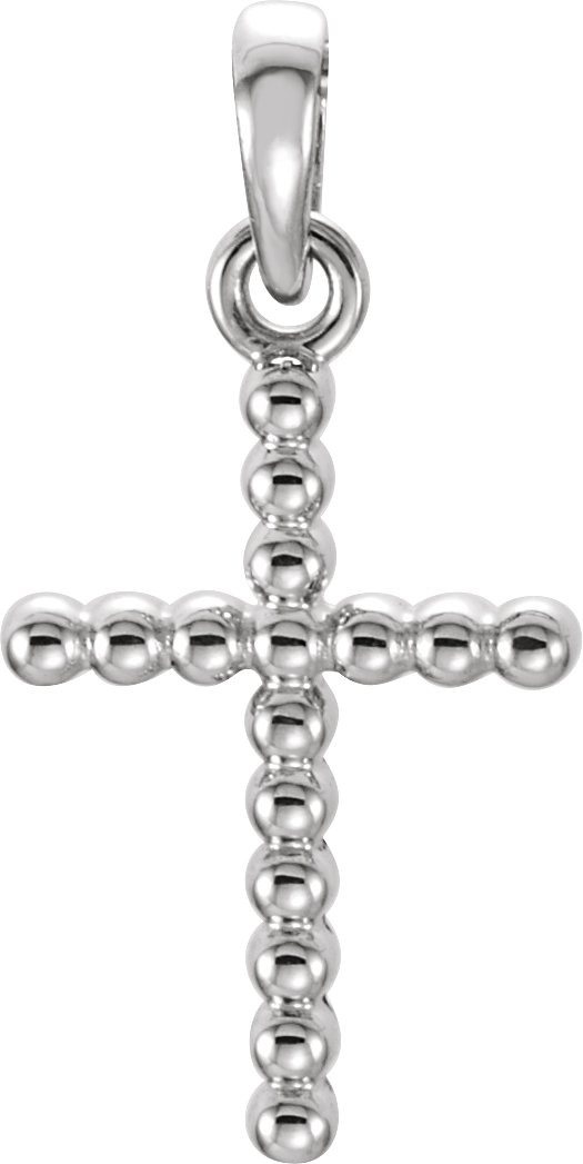 Sterling Silver Beaded Cross Pendant