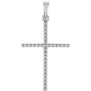 Sterling Silver Beaded Cross Pendant