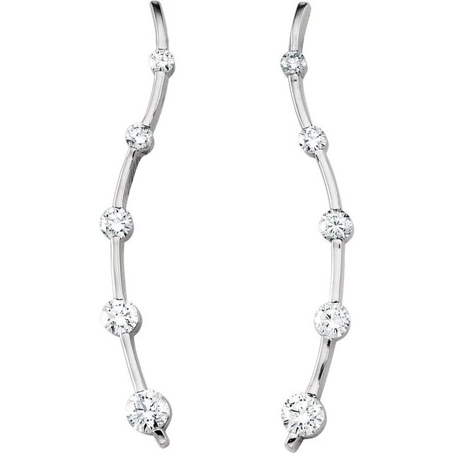 14K Yellow Right 1/2 CTW Natural Diamond Journey Earrings