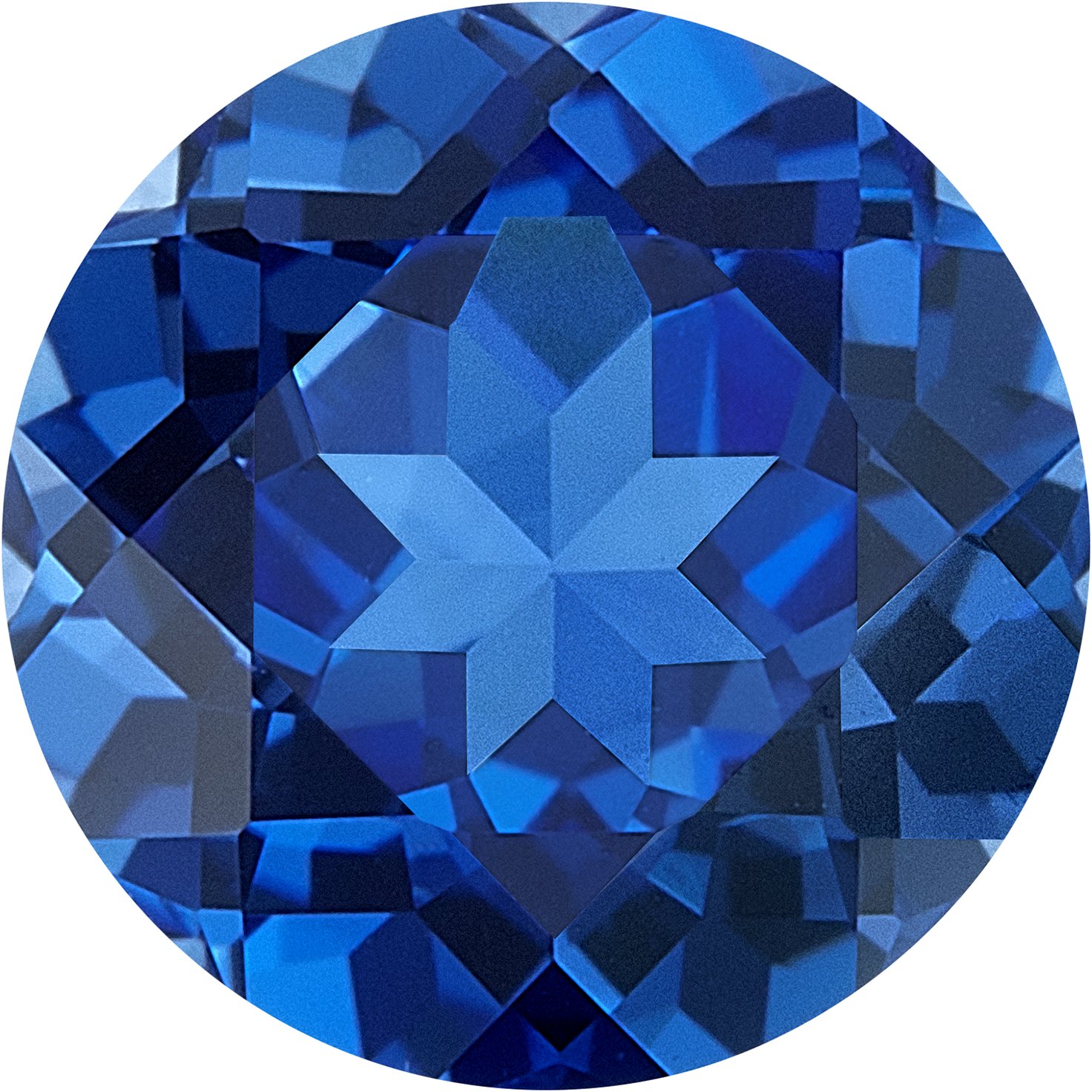 Round Lab Created Blue Sapphire