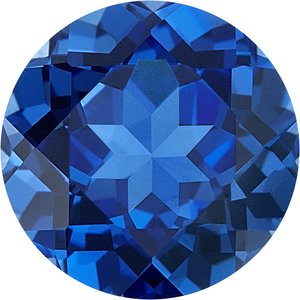 Round Lab Created Blue Sapphire