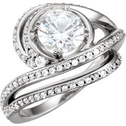 Diamond Accented Semi-Mount Engagement Ring or Mounting
