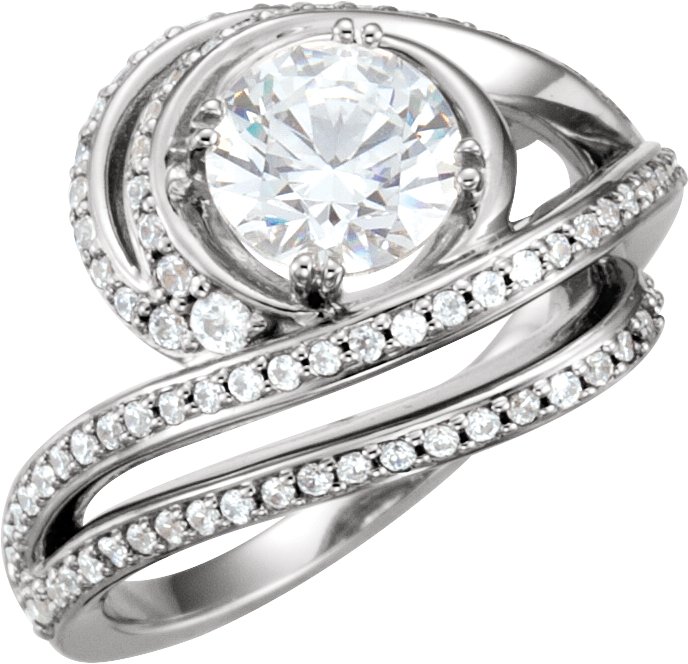Diamond Accented Semi-Mount Engagement Ring or Mounting