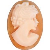 Oval Genuine Shell Traditional Lady Cameo