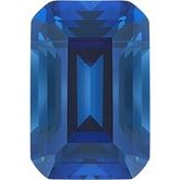 Emerald/Octagon Lab-Grown Blue Sapphire