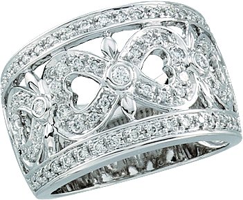 14K White 1/2 CTW Diamond Ring Size 6