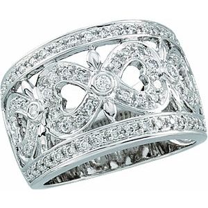 14K White 1/2 CTW Diamond Ring Size 6