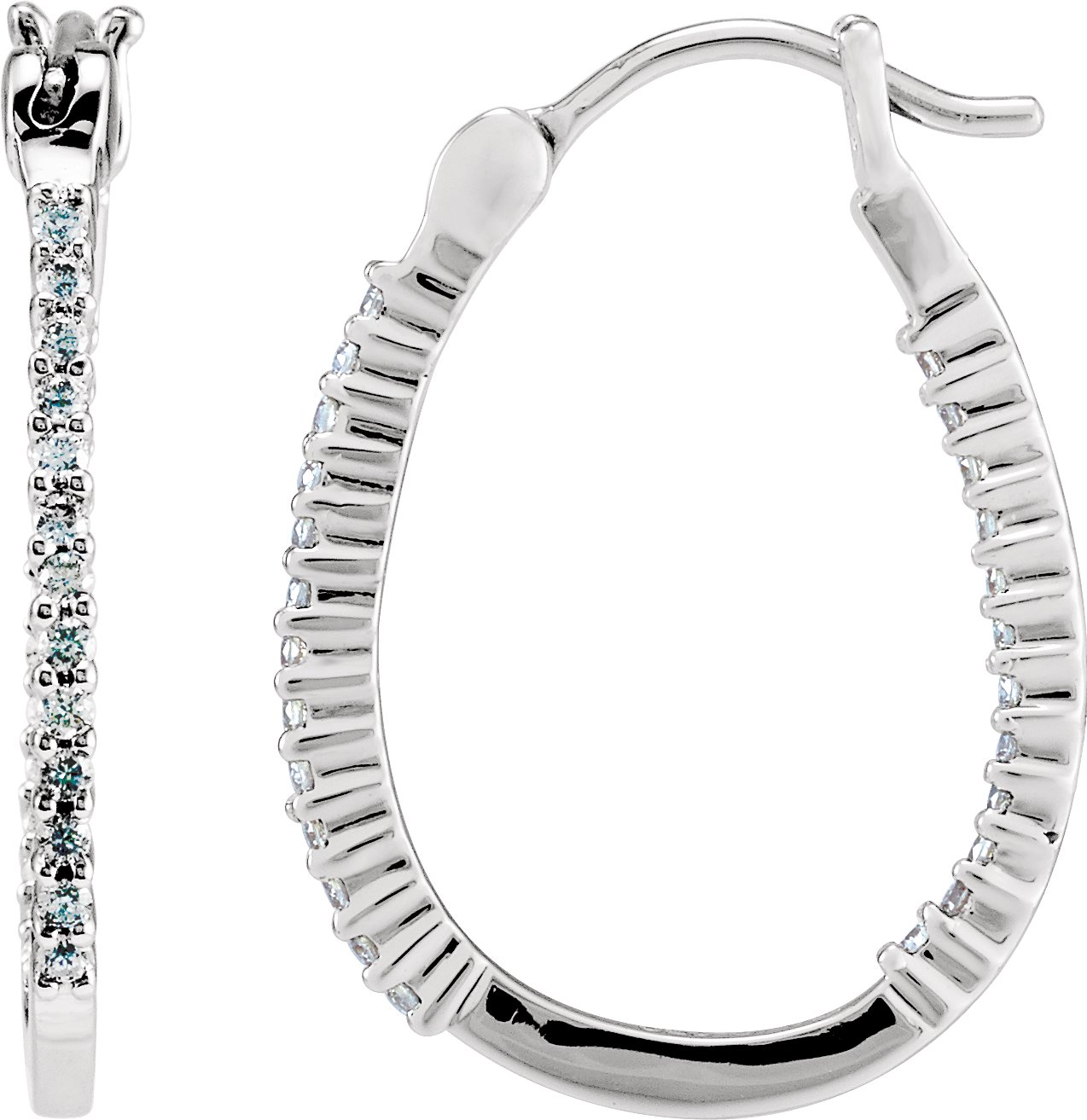 Inside-Outside U-Hoop Earrings – Platinum