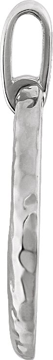 14K White Gold Hammered Circle Pendant 