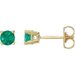 14K Yellow 4 mm Lab-Grown Emerald Earrings