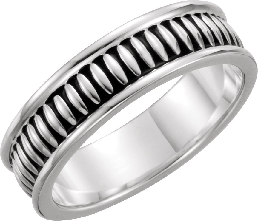 Continuum Sterling Silver 7 mm Design Band with Epoxy Size 7.5 Ref 11011525