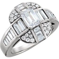 Pink Sapphire & Diamond Engagement Ring, Semi-mount or Mounting