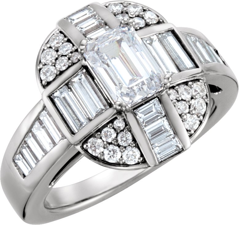 Pink Sapphire & Diamond Engagement Ring, Semi-mount or Mounting