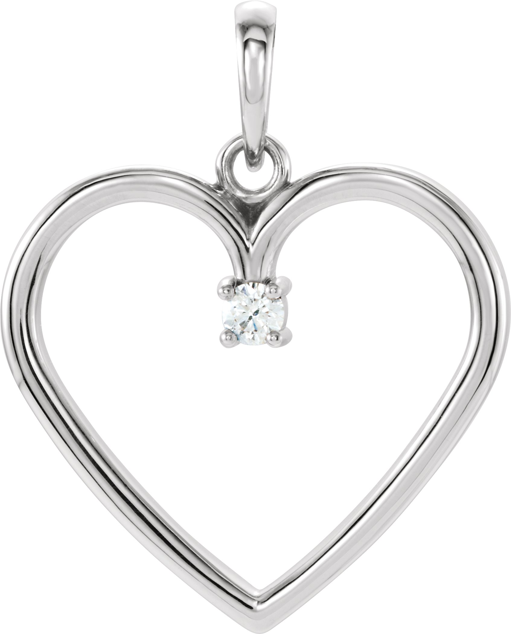 Sterling Silver .04 CTW Diamond Heart Pendant Ref. 12173057