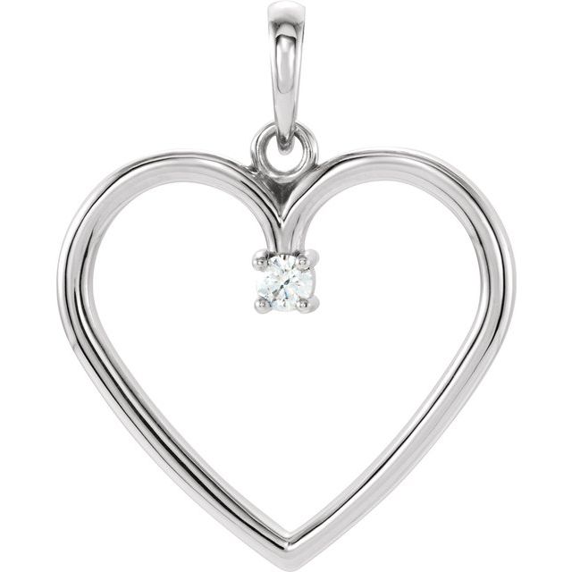 Platinum .04 CTW Natural Diamond Heart Pendant