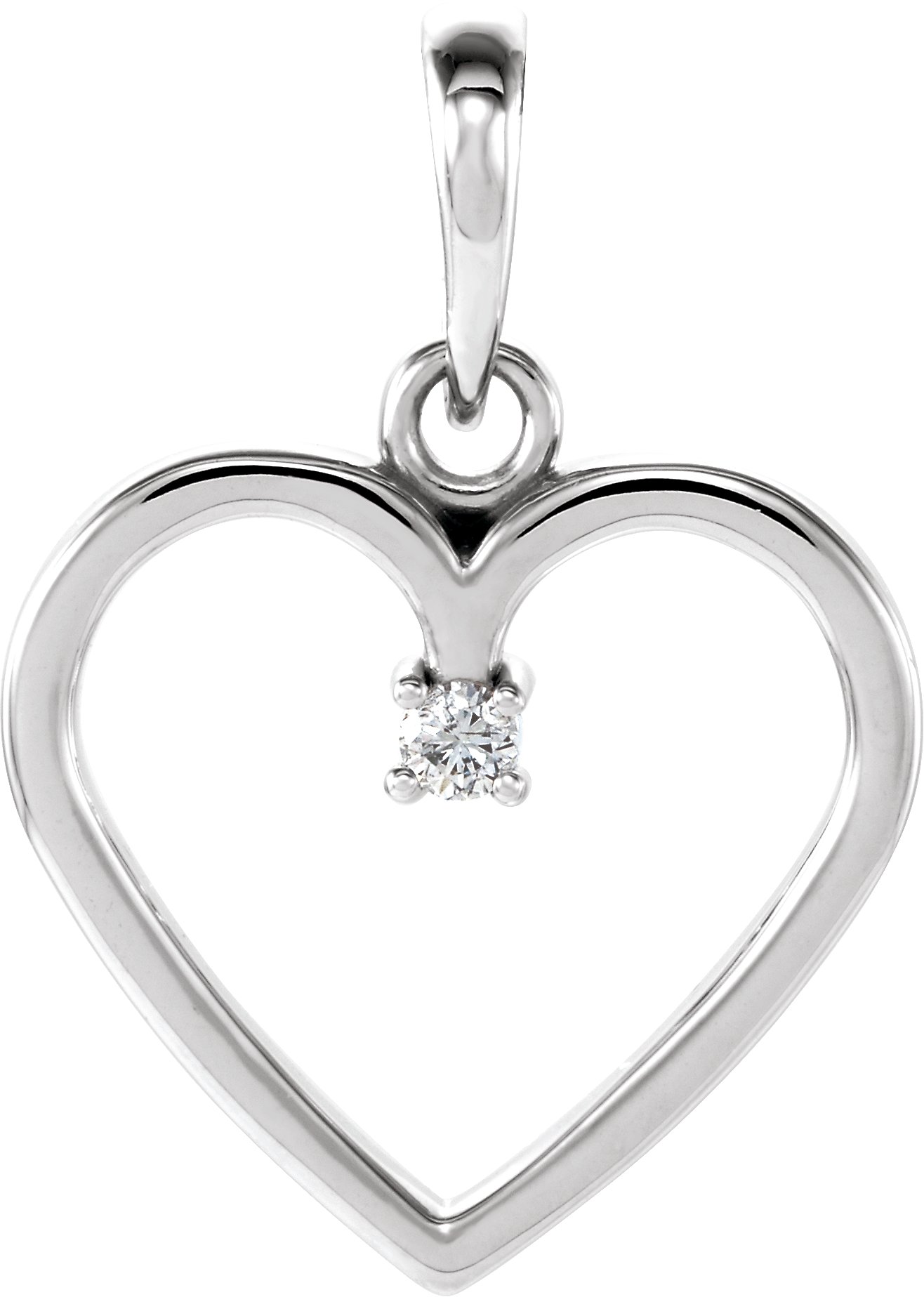 Sterling Silver .025 CTW Diamond Heart Pendant Ref. 12173058