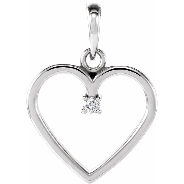 Platinum .025 CTW Natural Diamond Heart Pendant